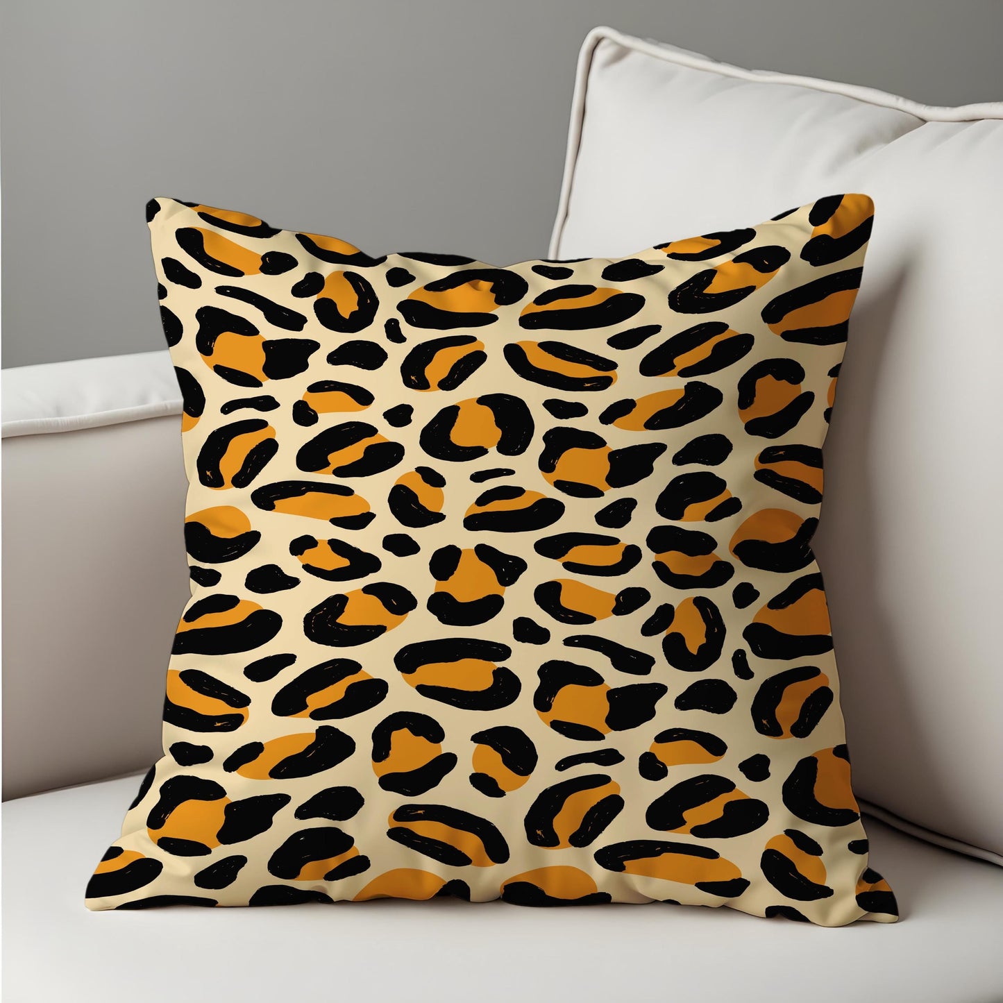 Wild Jungle Cushion Cover, Bold Leopard Safari Throw Pillow Cover