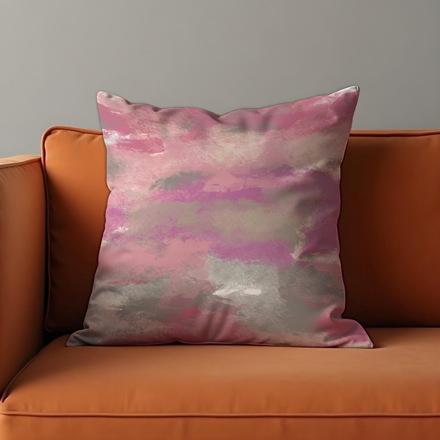 Pink Watercolor Throw Pillow Cover, Abstract Brush Art Cushion Cover