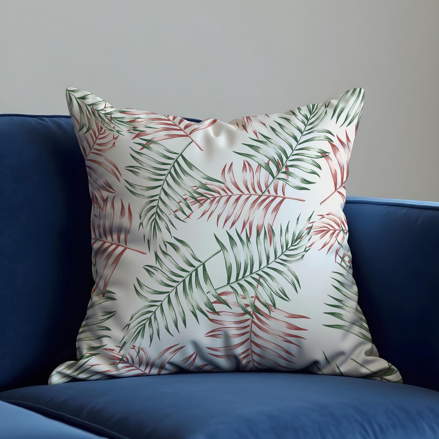 Tropical Palm Leaf Cushion Cover, Botanical Throw Pillow Cover