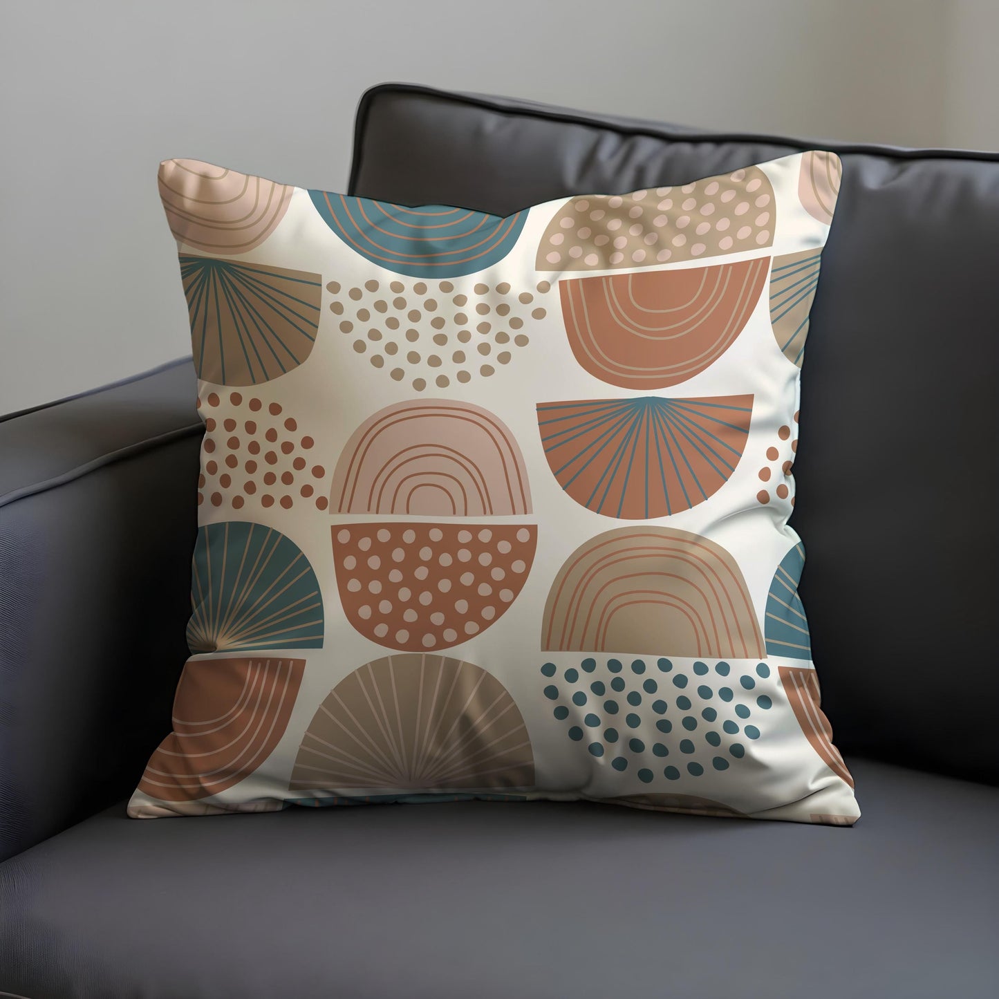 Modern Boho Geometric Cushion Cover, Minimalist Dot Pillow Cover