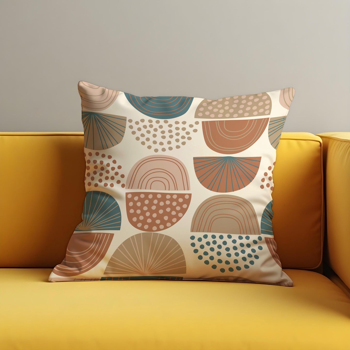Modern Boho Geometric Cushion Cover, Minimalist Dot Pillow Cover