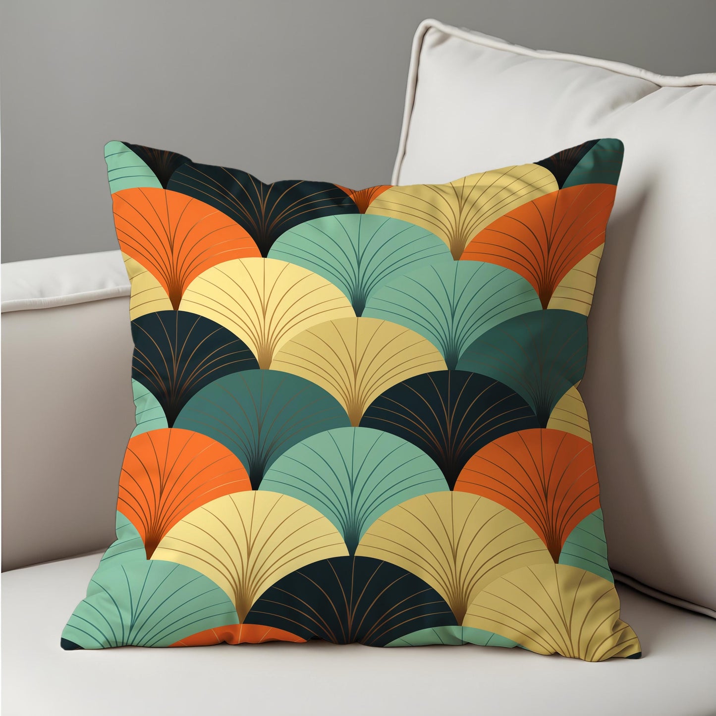 Art Deco Cushion Cover, Geometric Pillow Case, Mid Century Modern Pillow Cover