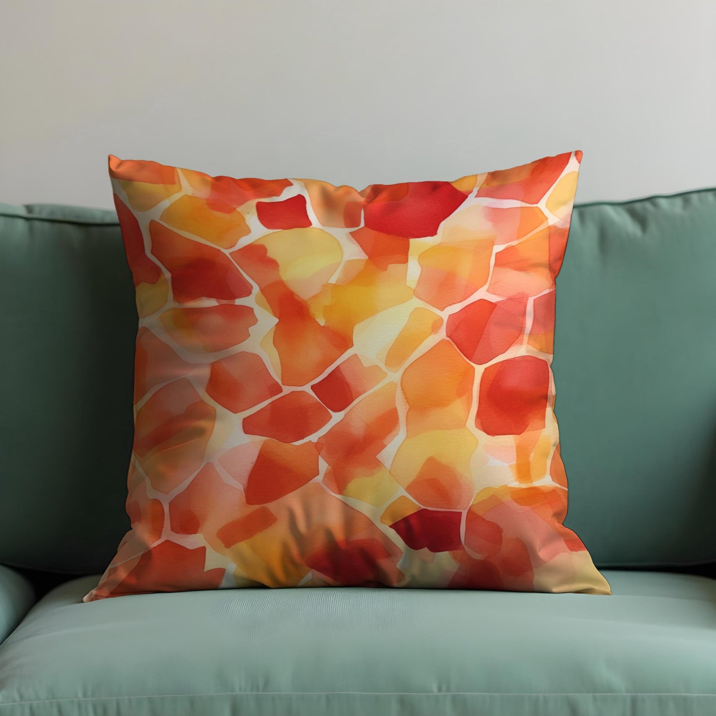 Abstract Mosaic Cushion Cover, Watercolor Pillow Case