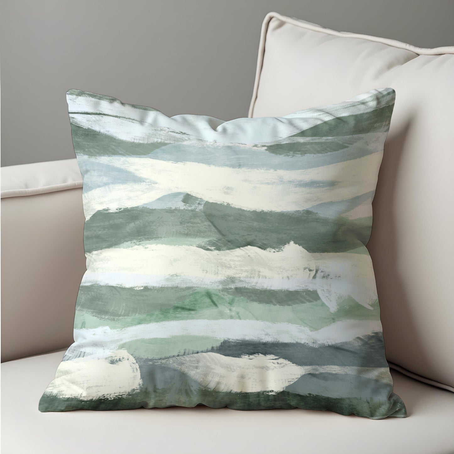 Abstract Landscape Cushion Cover, Minimalist Brushstroke Pillow Case