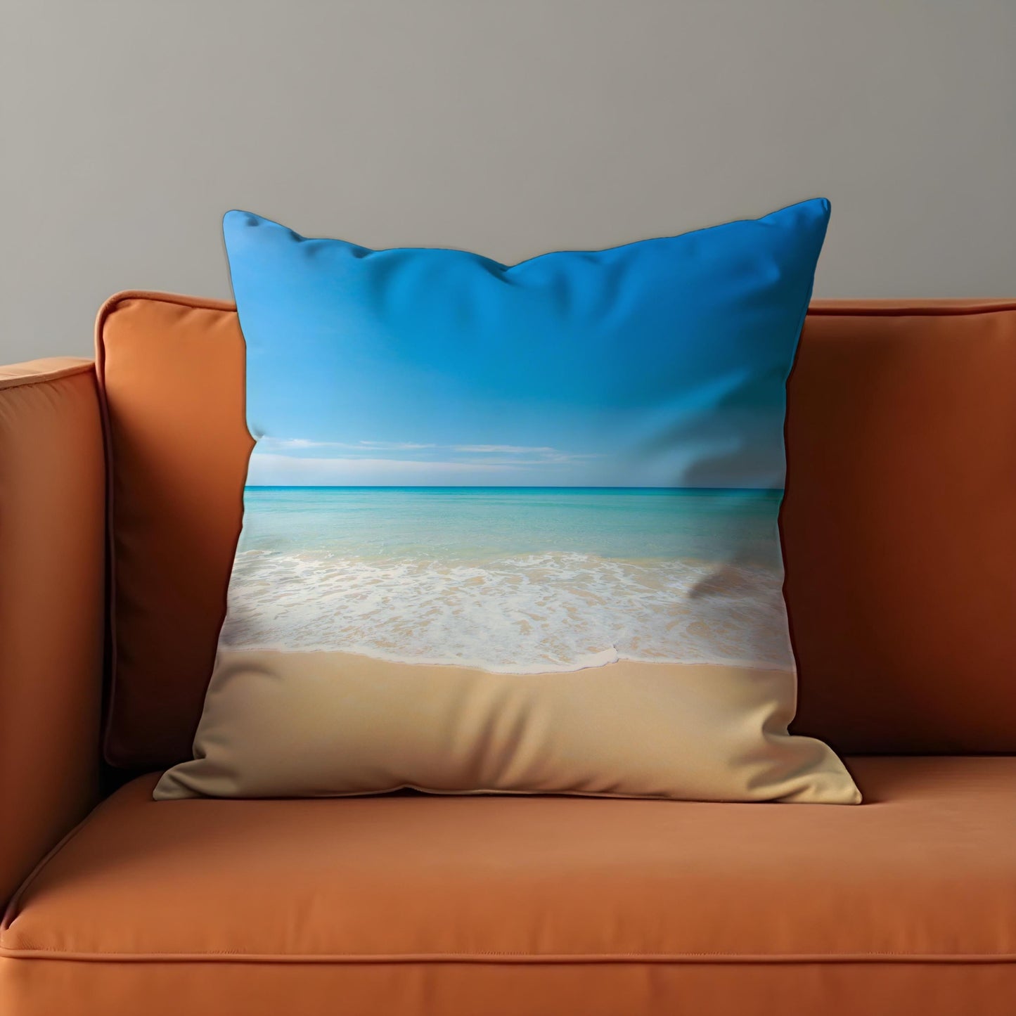 Tropical Beach Cushion Cover, Calm Ocean Pillow Case