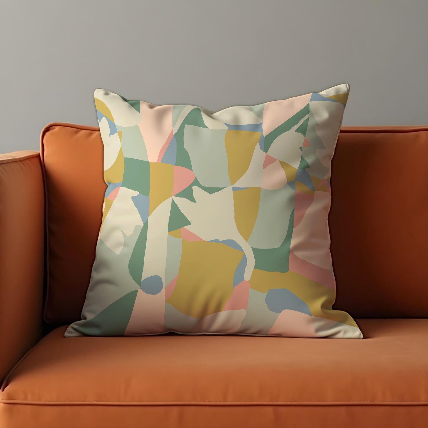 Pastel Abstract Art Pillow Cover, Modern Minimalist Cushion Cover