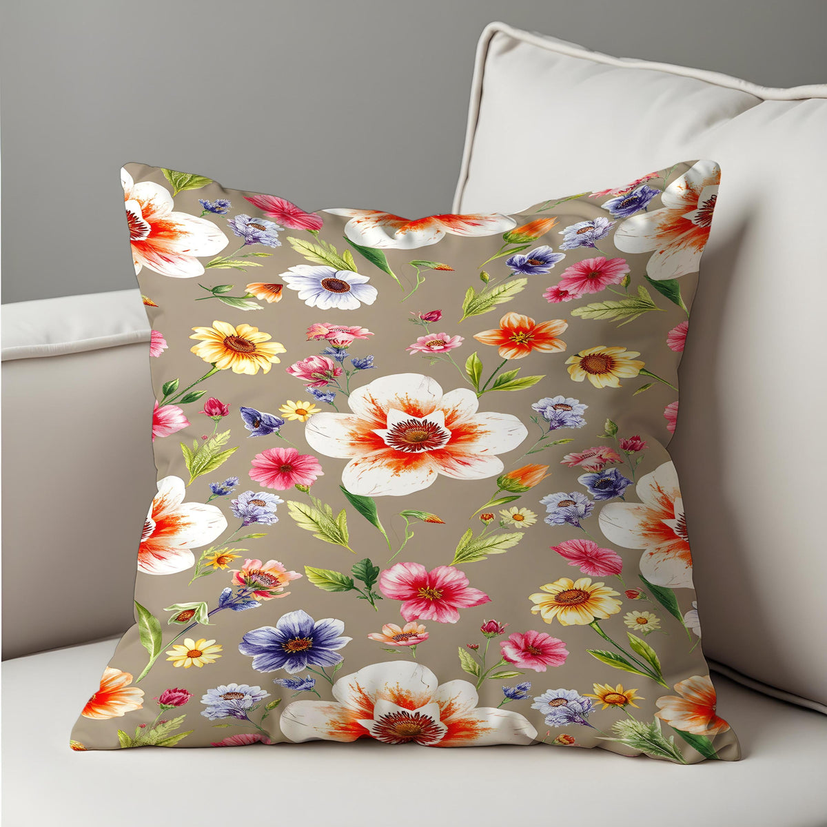 Classic Floral Cushion Cover, Cottage Garden Pillow Case