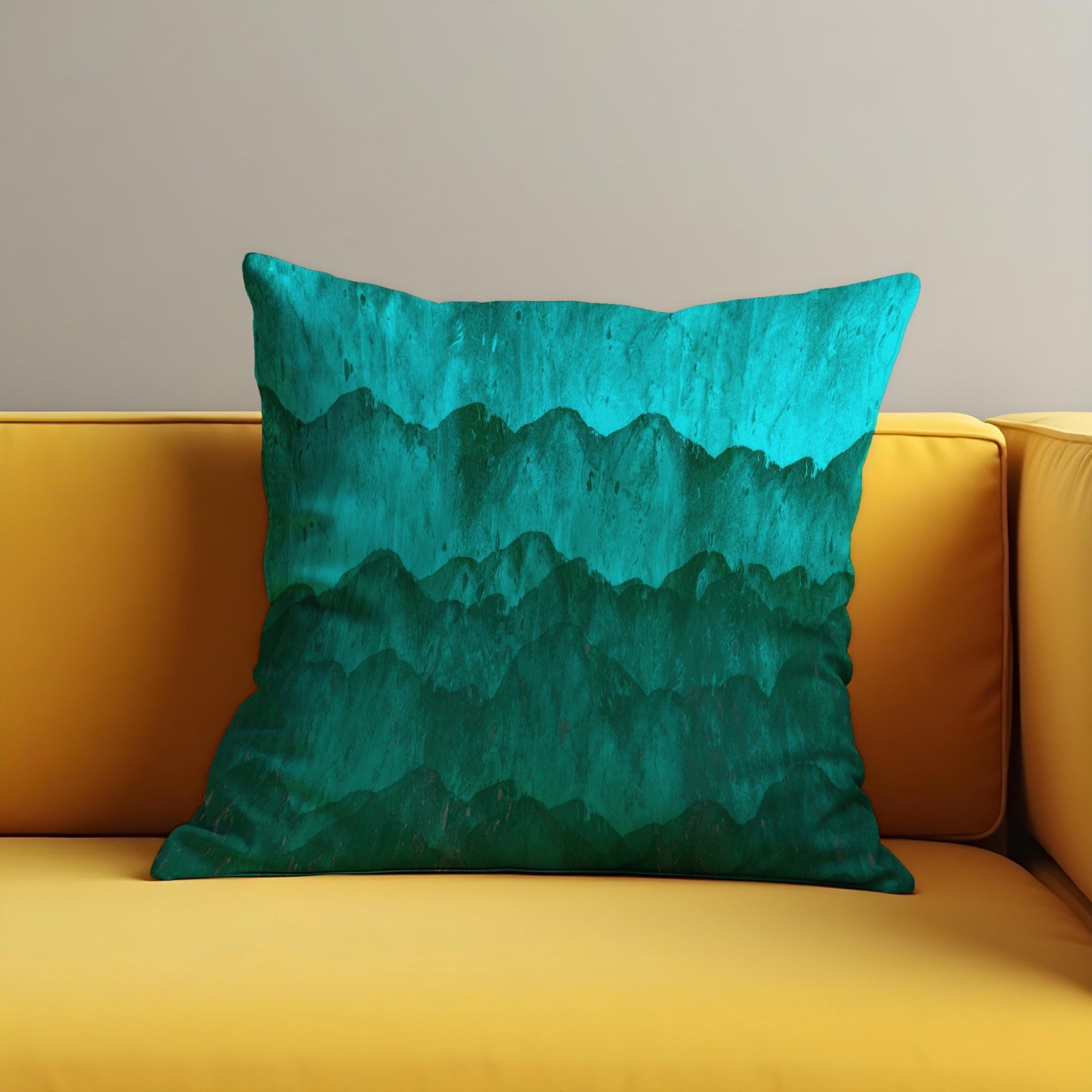 Mountain Landscape Cushion Cover, Watercolor Nature Pillow Case