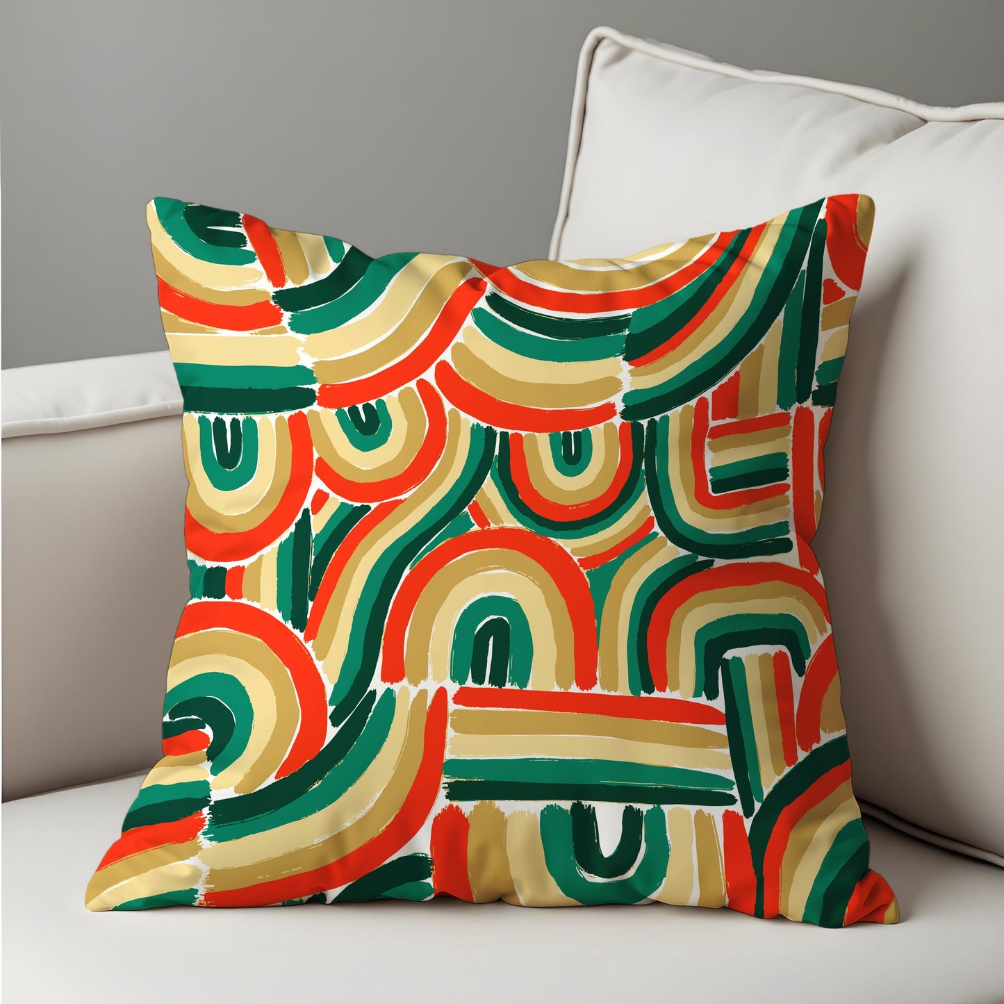 Colorful Abstract Rainbow Cushion Cover, Brushstroke Pillow Case