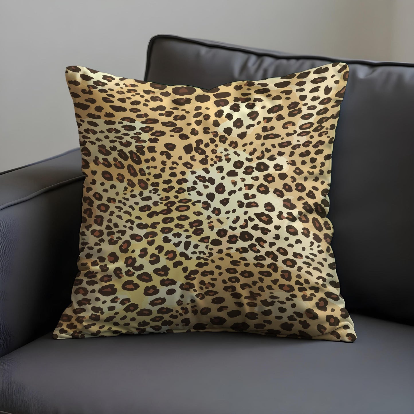 Leopard Print Throw Cushion Cover, Bold Animal Pattern Pillow Cover