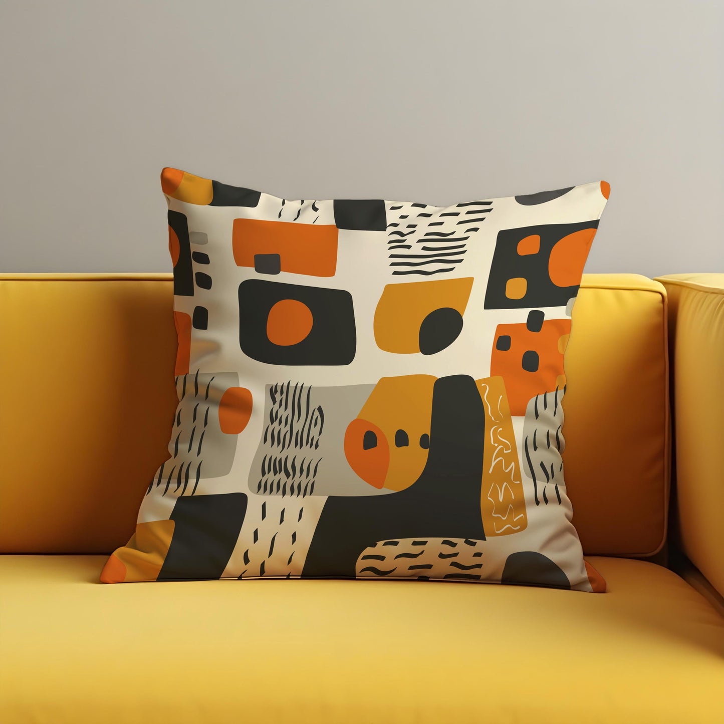 Modern Abstract Cushion Cover, Geometric Shapes Pillow Case