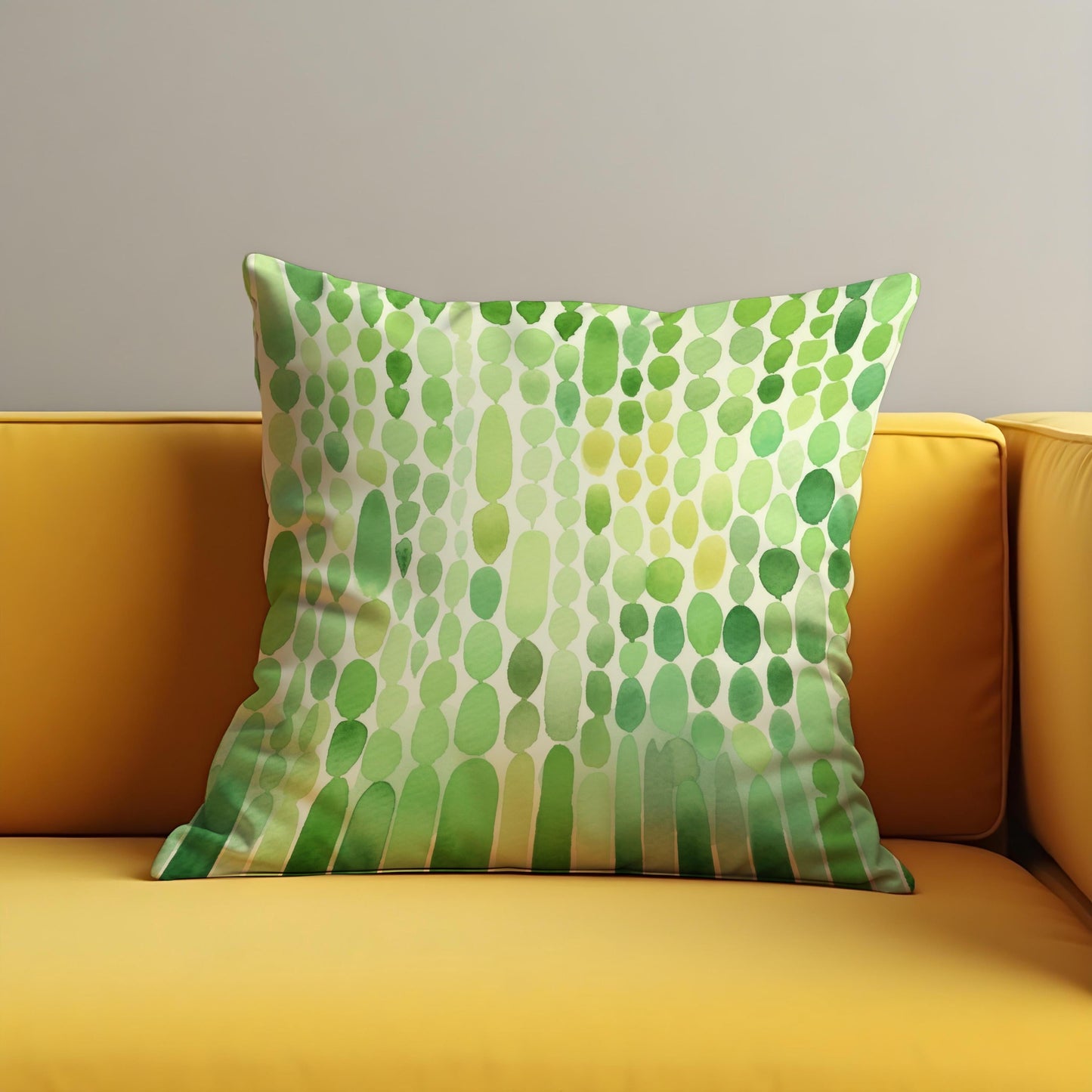 Green Watercolor Droplet Cushion Cover, Modern Abstract Pillow Cover