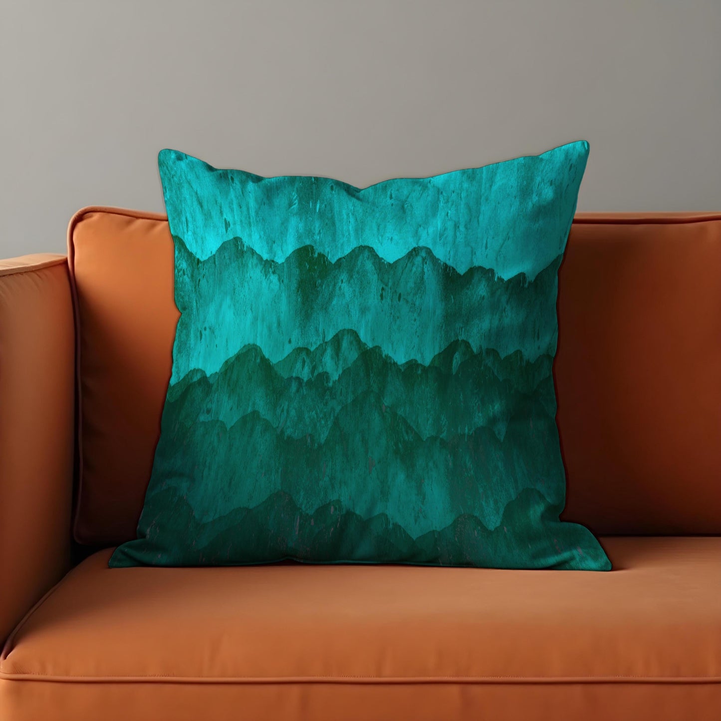 Mountain Landscape Cushion Cover, Watercolor Nature Pillow Case