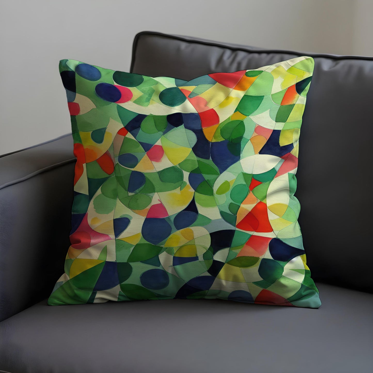 Colorful Abstract Geometric Cushion Cover, Modern Art Throw Pillow Case