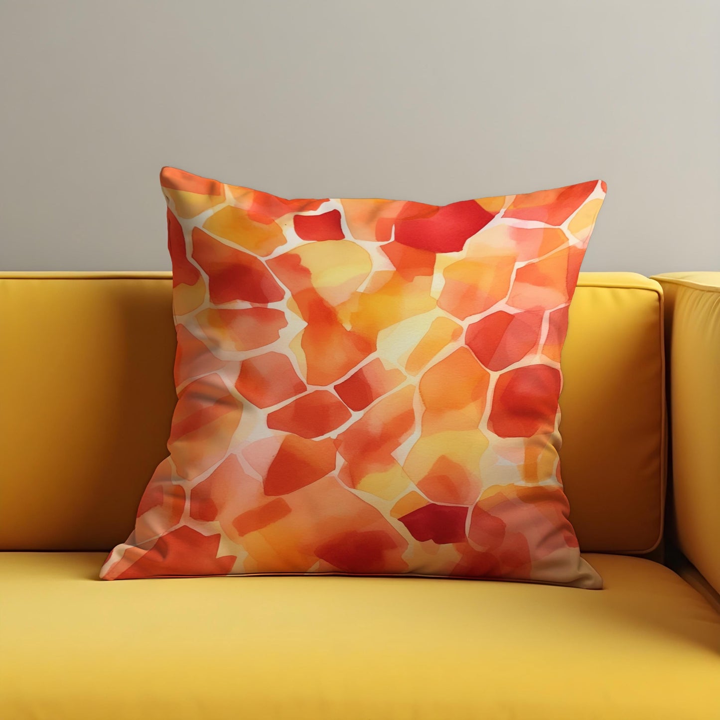 Abstract Mosaic Cushion Cover, Watercolor Pillow Case