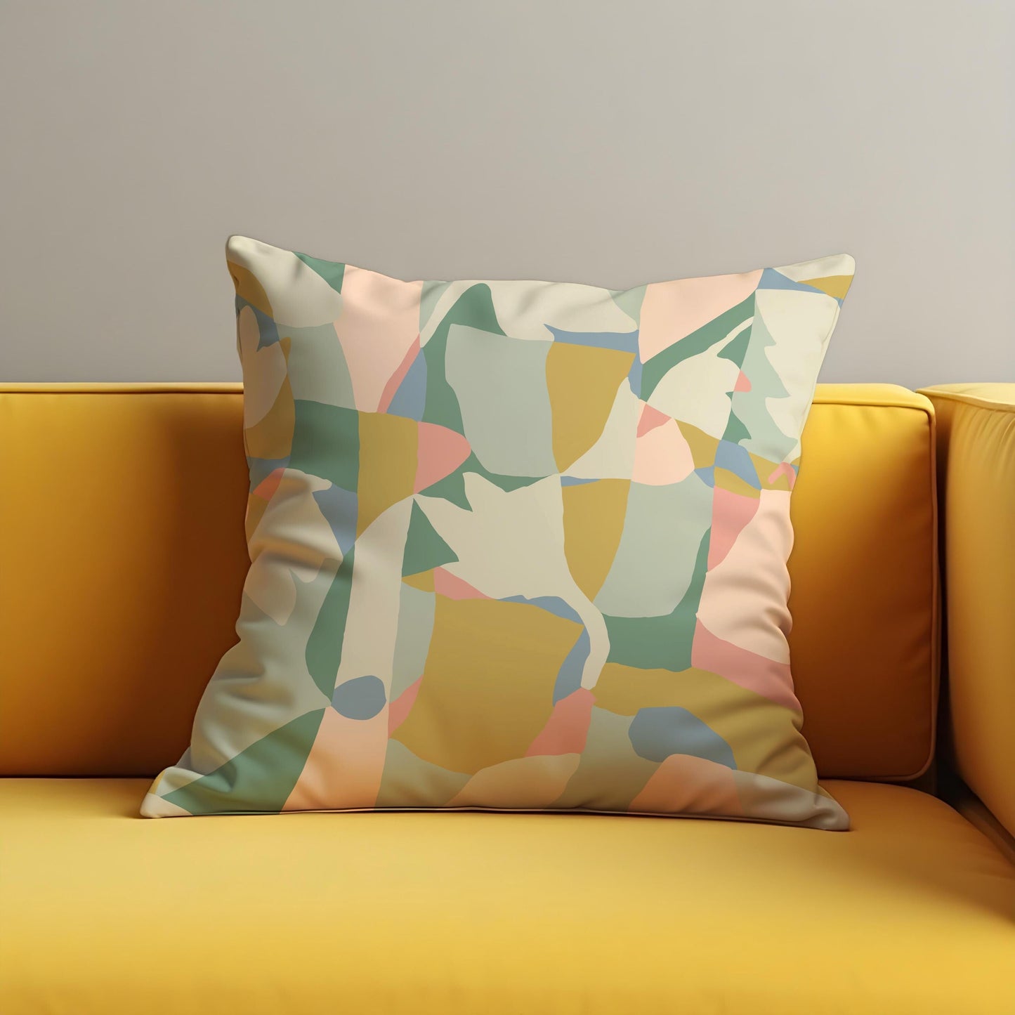 Pastel Abstract Art Pillow Cover, Modern Minimalist Cushion Cover