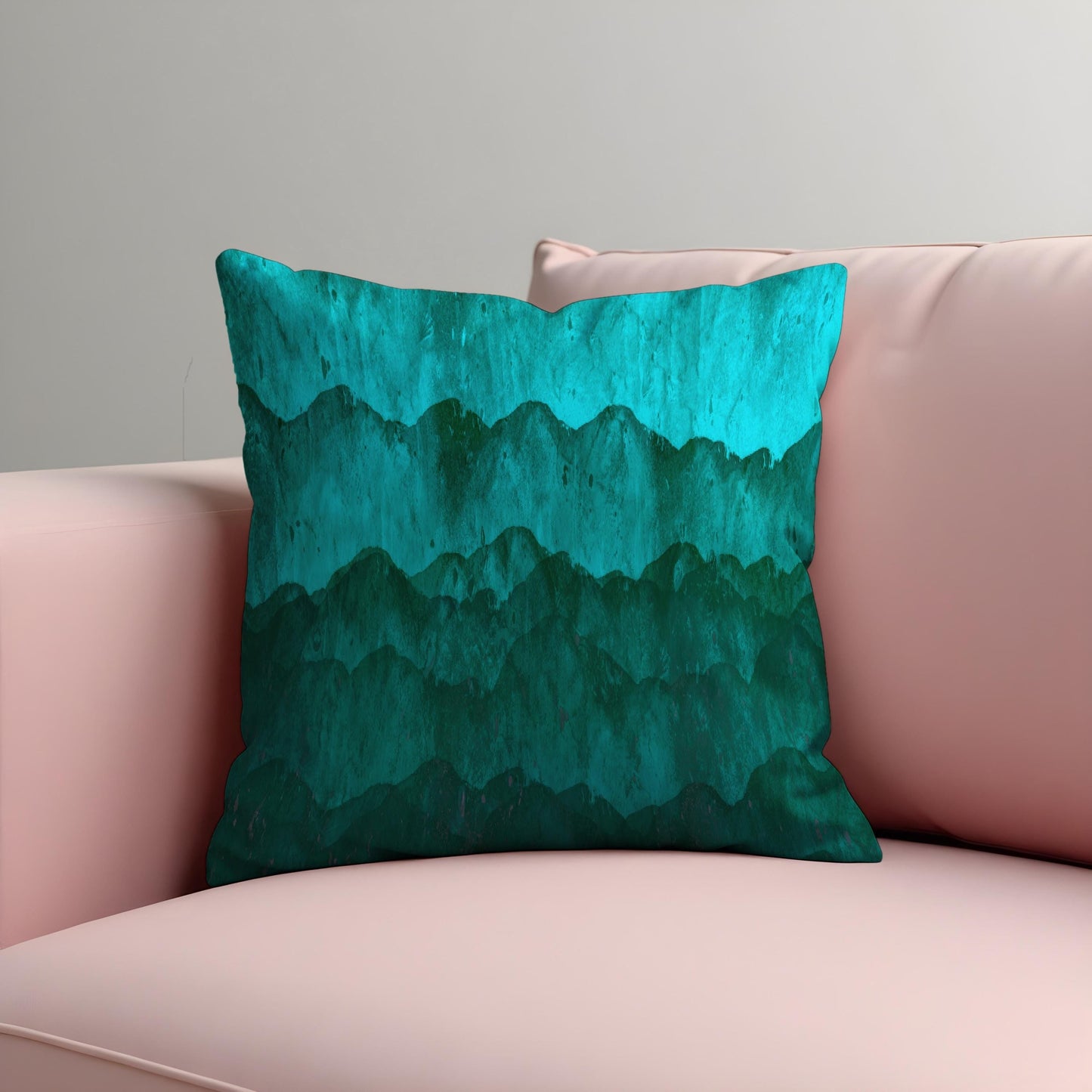 Mountain Landscape Cushion Cover, Watercolor Nature Pillow Case