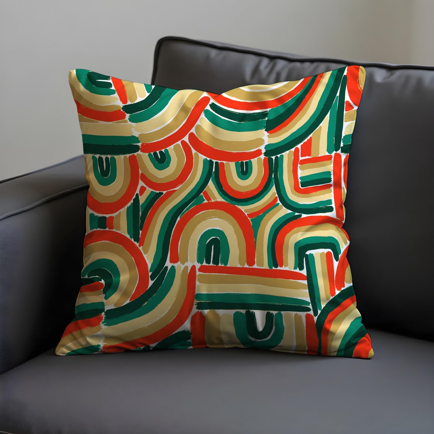 Colorful Abstract Rainbow Cushion Cover, Brushstroke Pillow Case