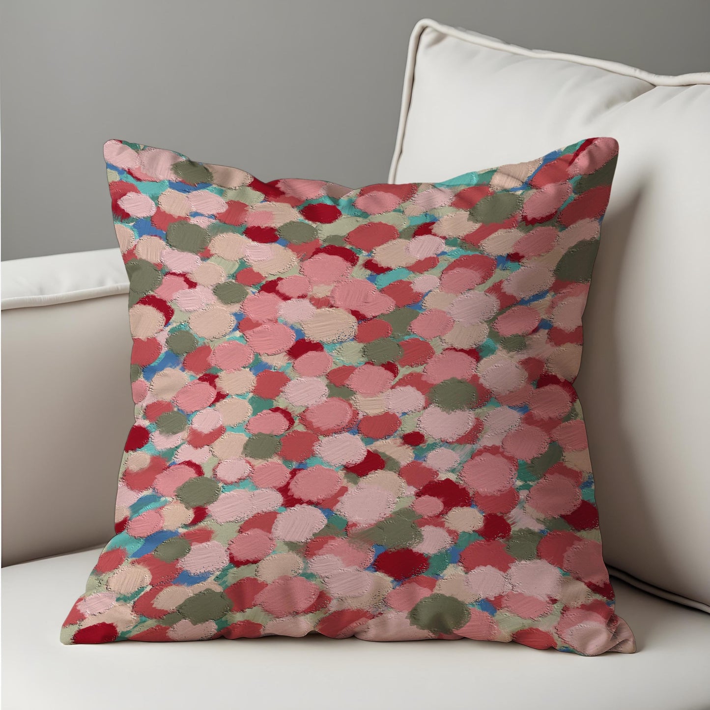 Abstract Dot Cushion Cover, Painterly Brushstroke Pattern Pillow Case