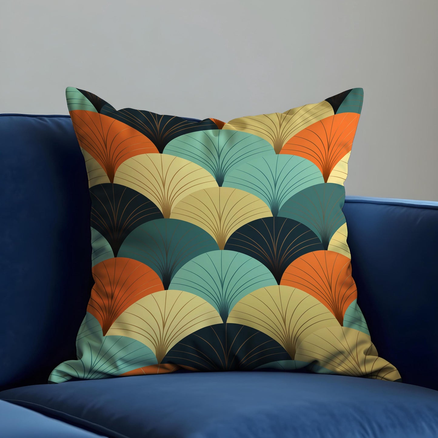 Art Deco Cushion Cover, Geometric Pillow Case, Mid Century Modern Pillow Cover