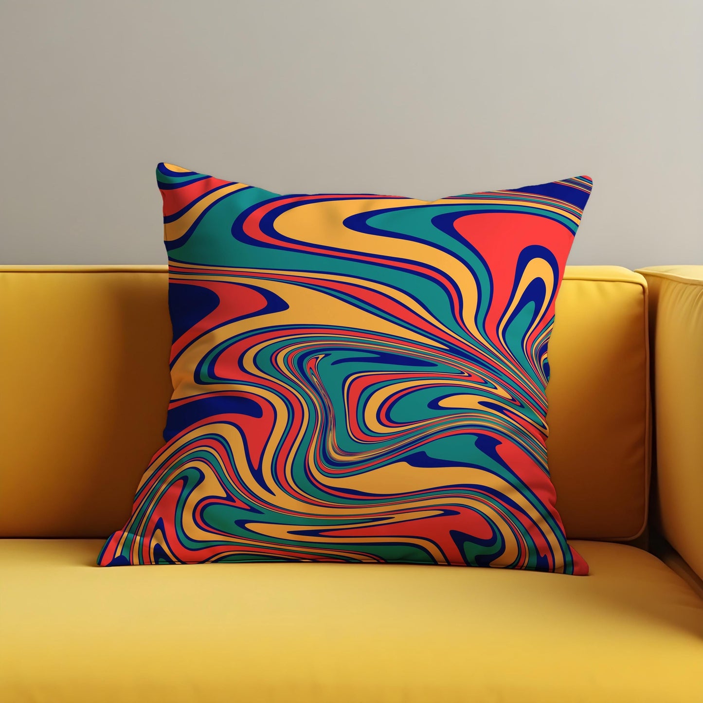Abstract Swirl Cushion Cover, Vibrant Colorful Pillow Case