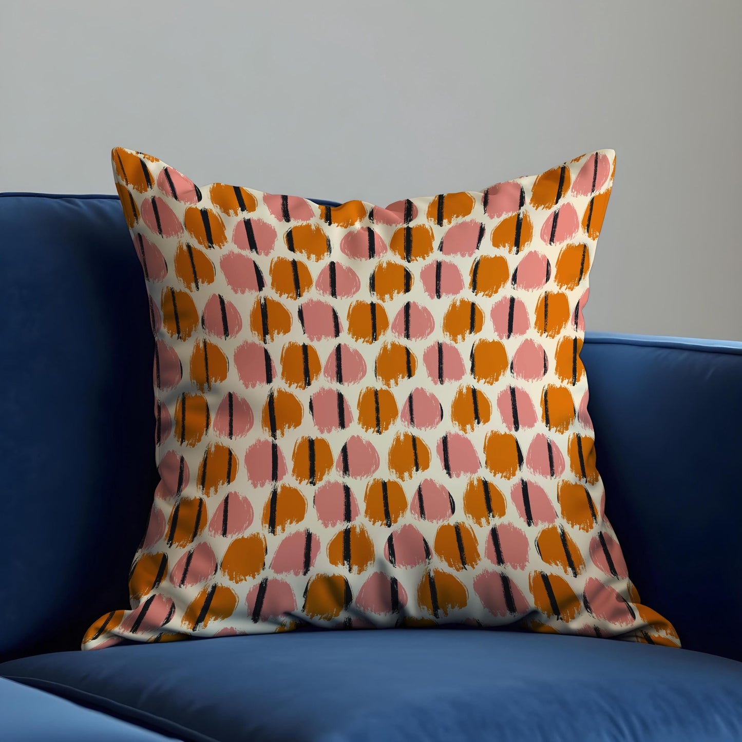 Abstract Dot Cushion Cover,Paint Brush Circle Pattern Pillow Case