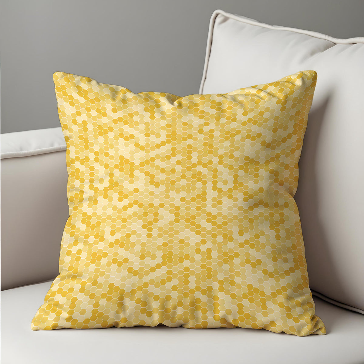 Yellow Honeycomb Pillow Cover, Hexagon Cushion Case