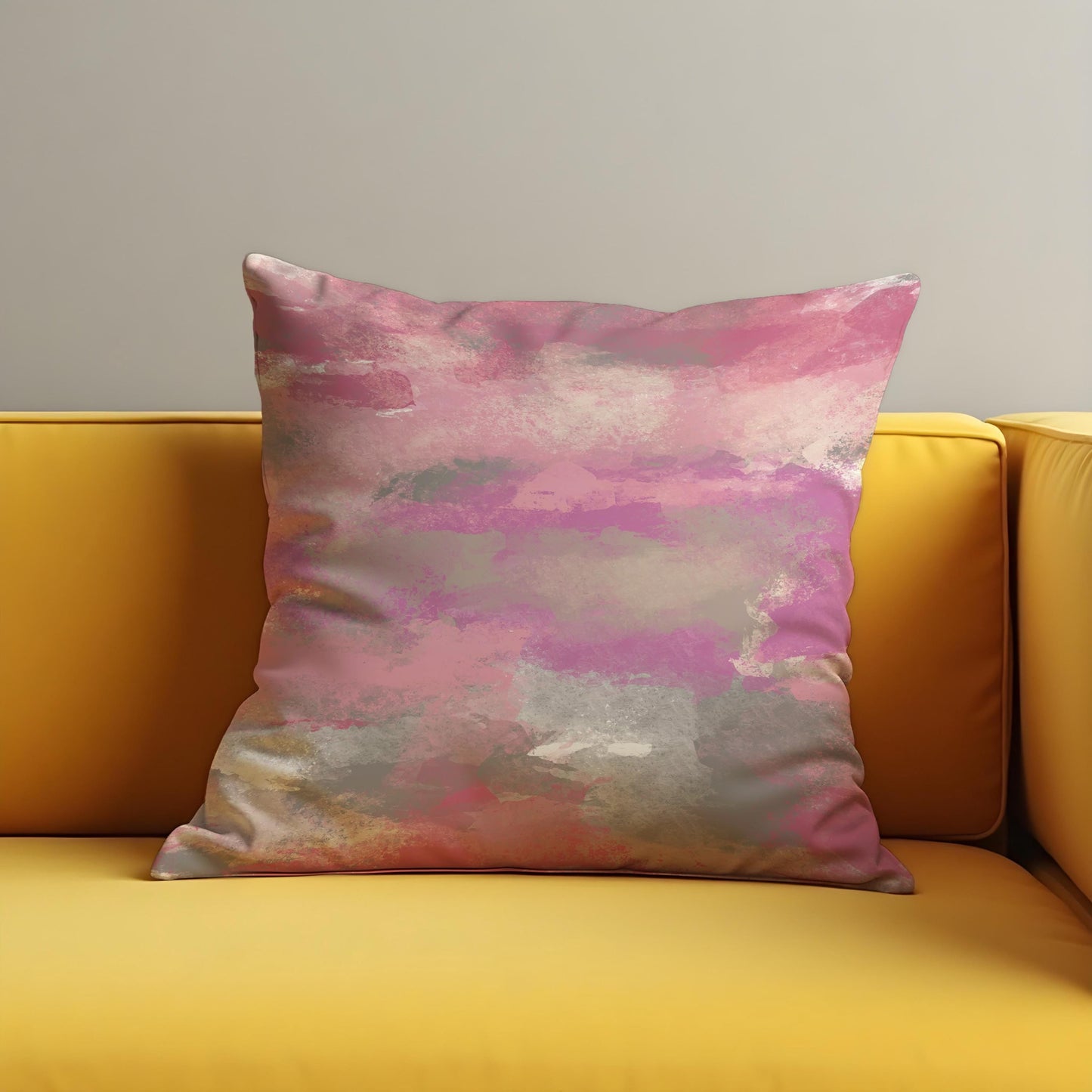 Pink Watercolor Throw Pillow Cover, Abstract Brush Art Cushion Cover