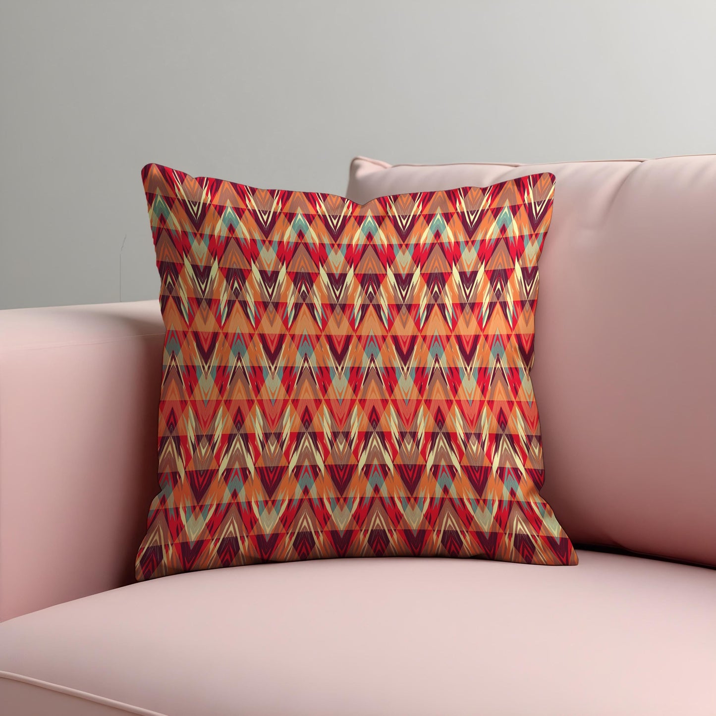 Boho Tribal Chevron Cushion Cover, Vibrant Geometric Pillow Case