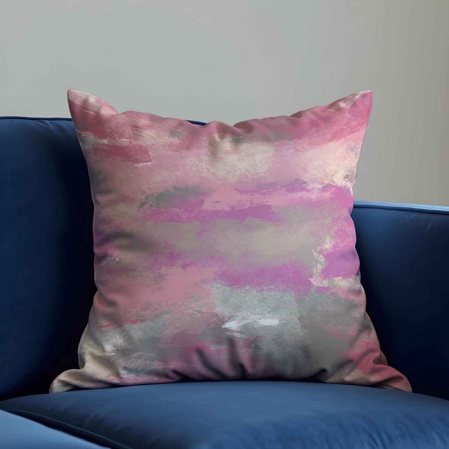 Pink Watercolor Throw Pillow Cover, Abstract Brush Art Cushion Cover
