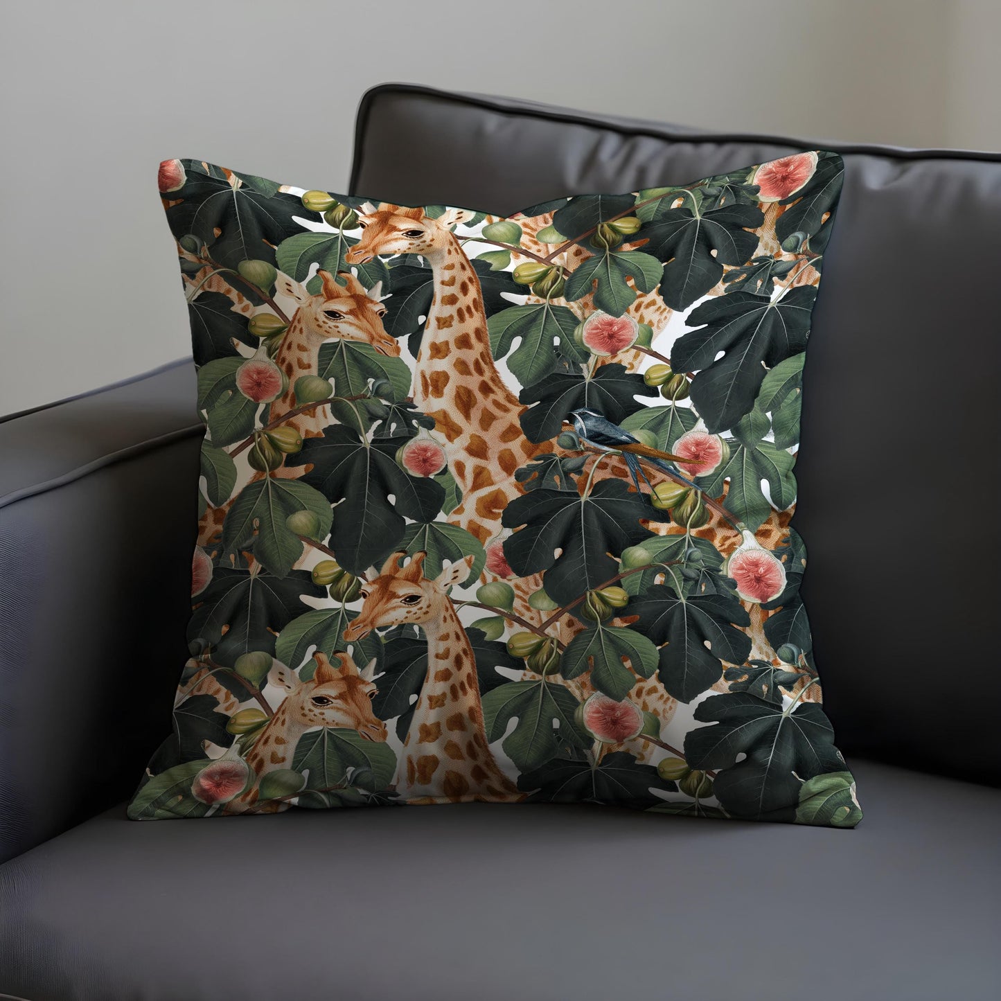 Giraffe Jungle Cushion Cover, Safari Animal Pillow Case