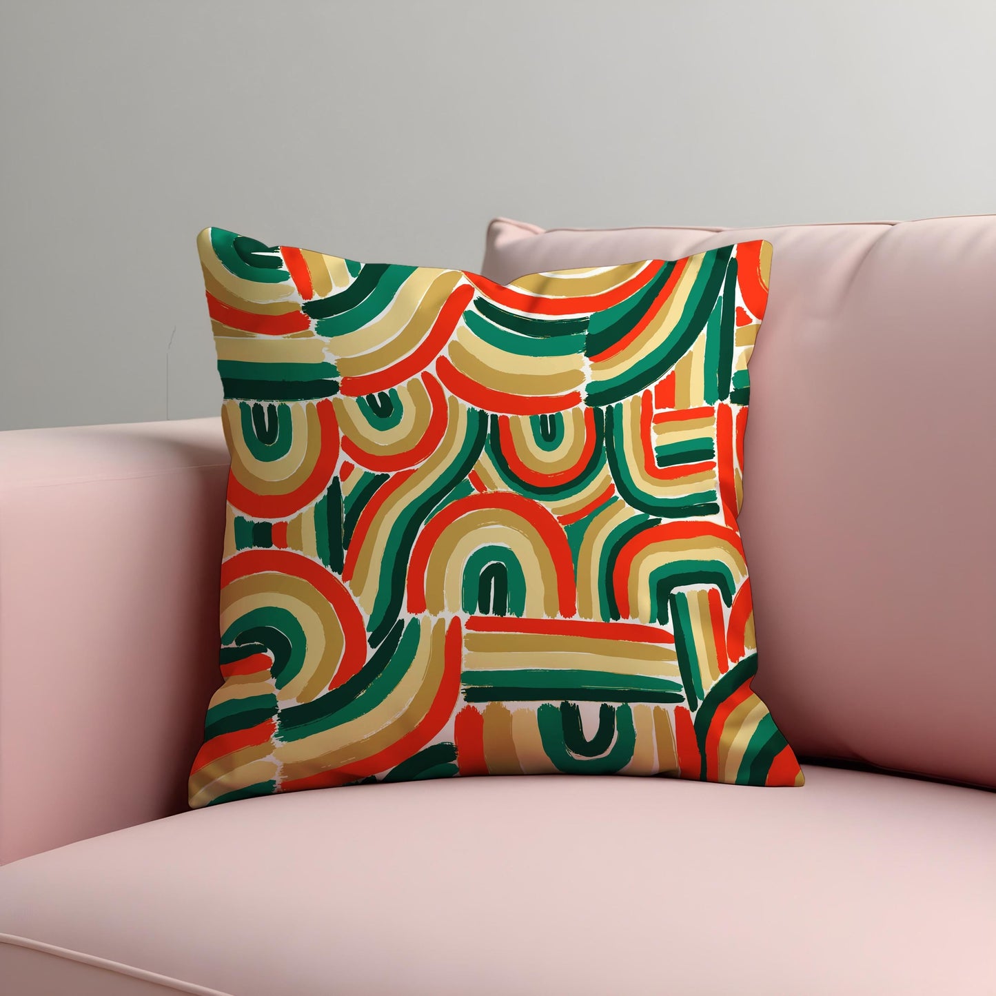Colorful Abstract Rainbow Cushion Cover, Brushstroke Pillow Case
