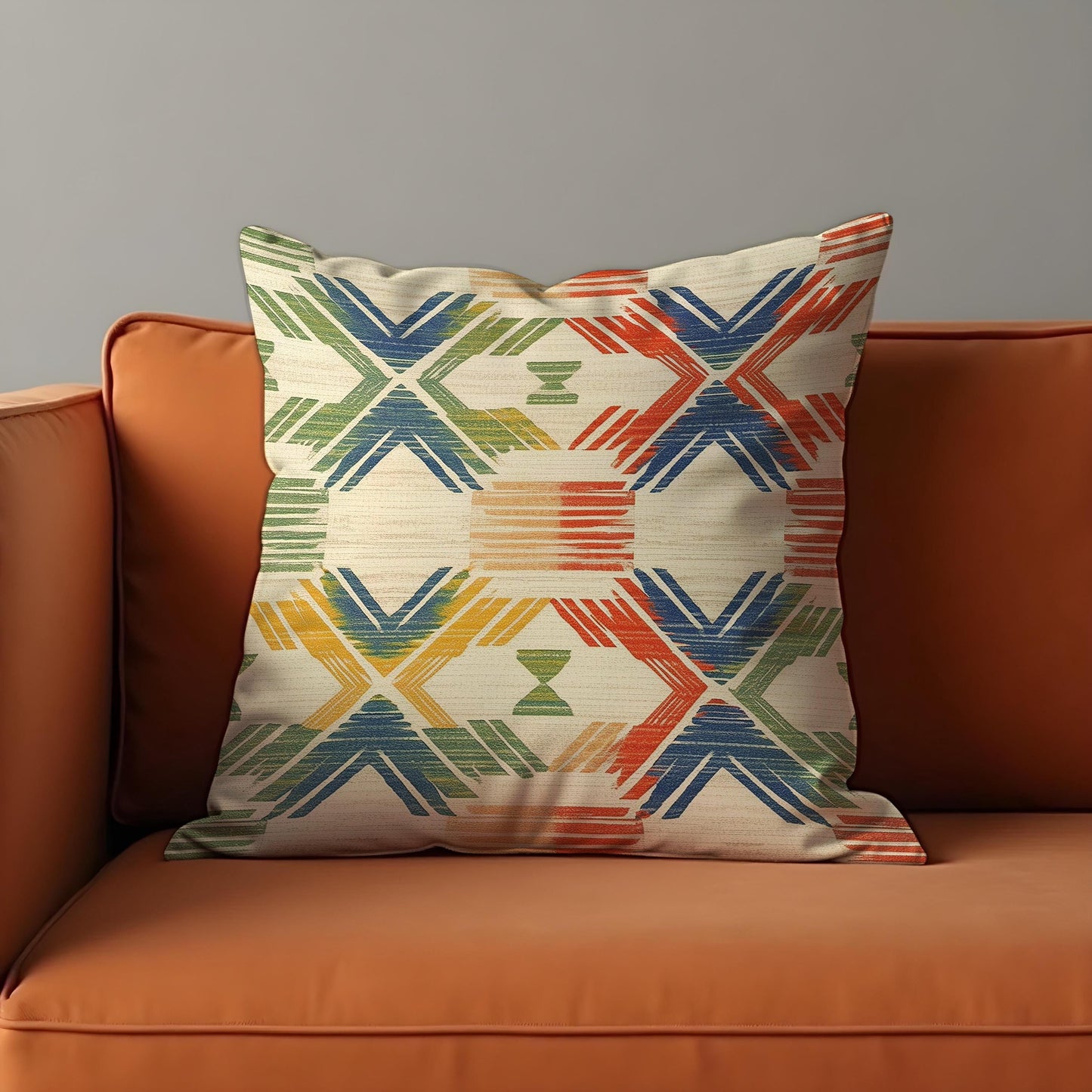 Boho Tribal Geometric Cushion Cover, Southwestern Pattern Pillow Cover