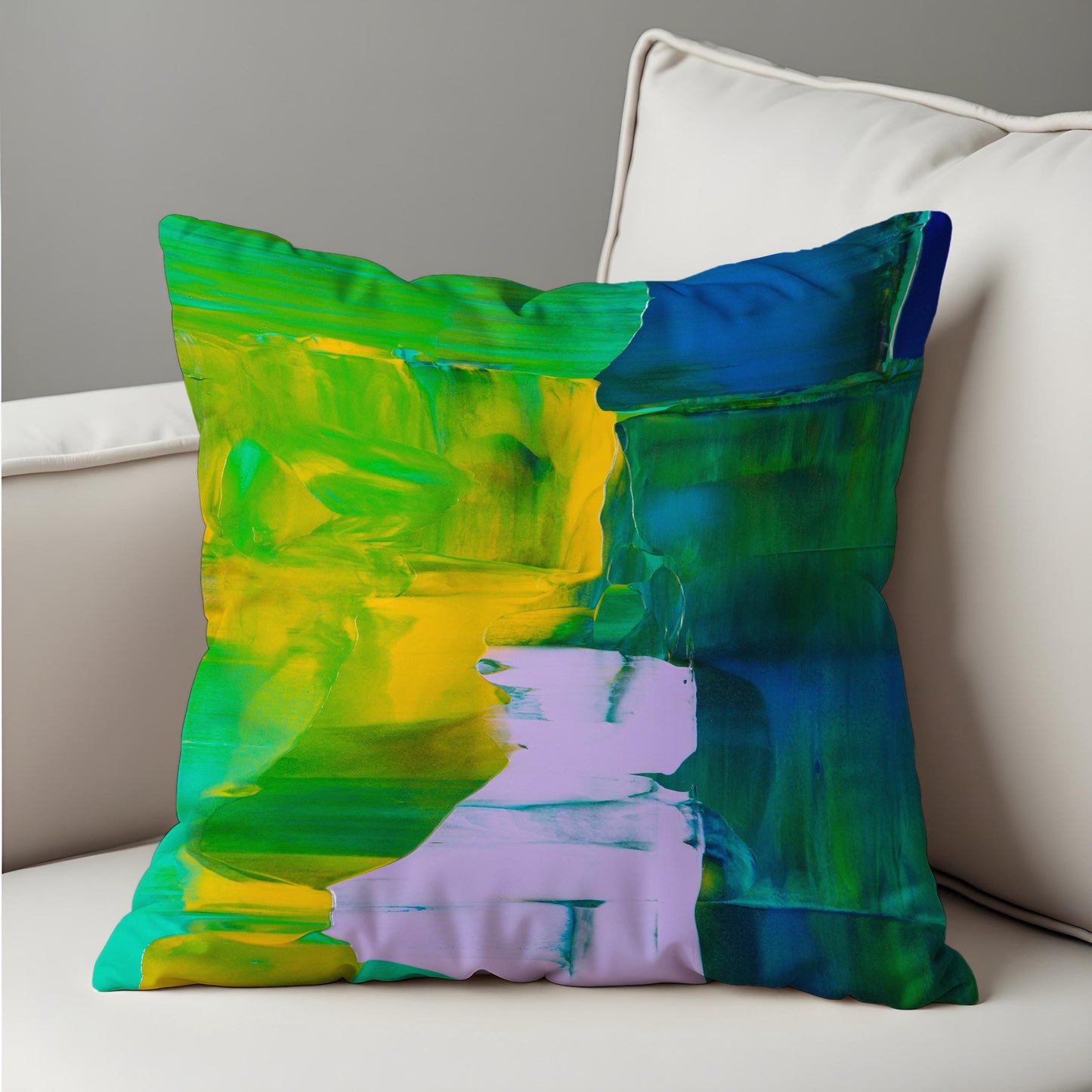 Color Block Abstract Cushion Cover, Colorful Throw Pillow Case