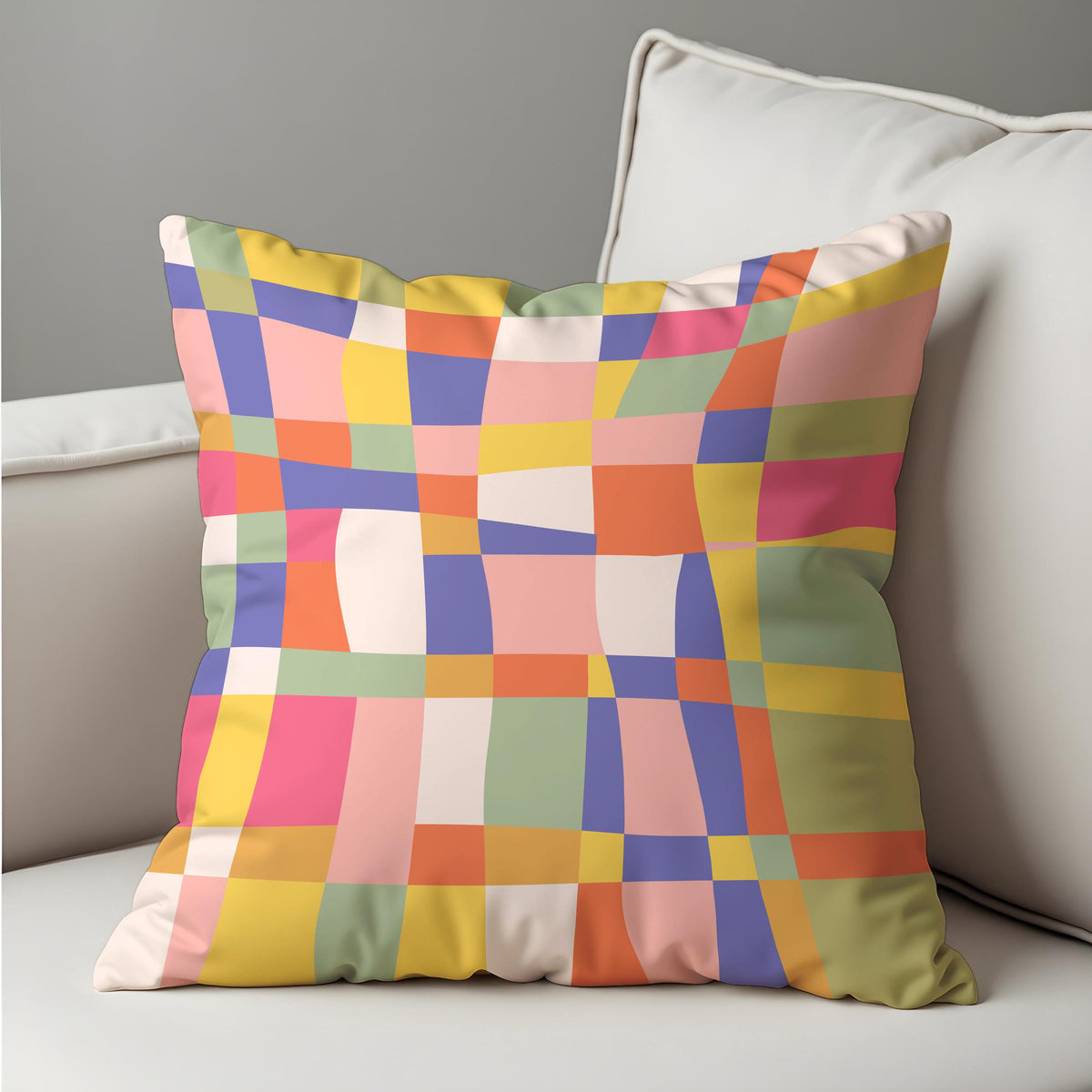 Colorful Patchwork Throw Pillow Cover, Cushion Case