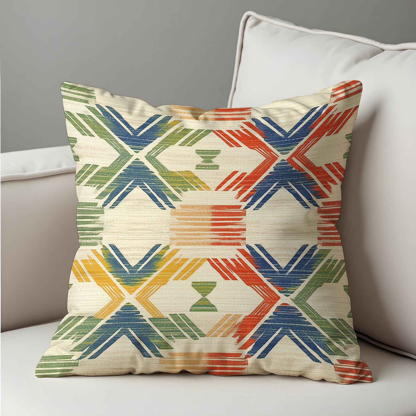 Boho Tribal Geometric Cushion Cover, Southwestern Pattern Pillow Cover