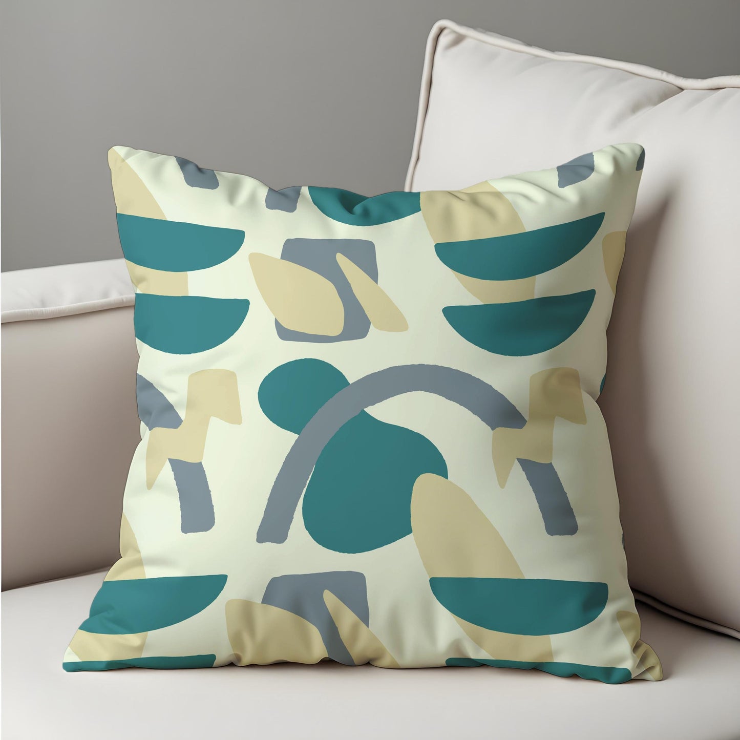 Modern Abstract Cushion Cover, Teal Throw Pillow Case