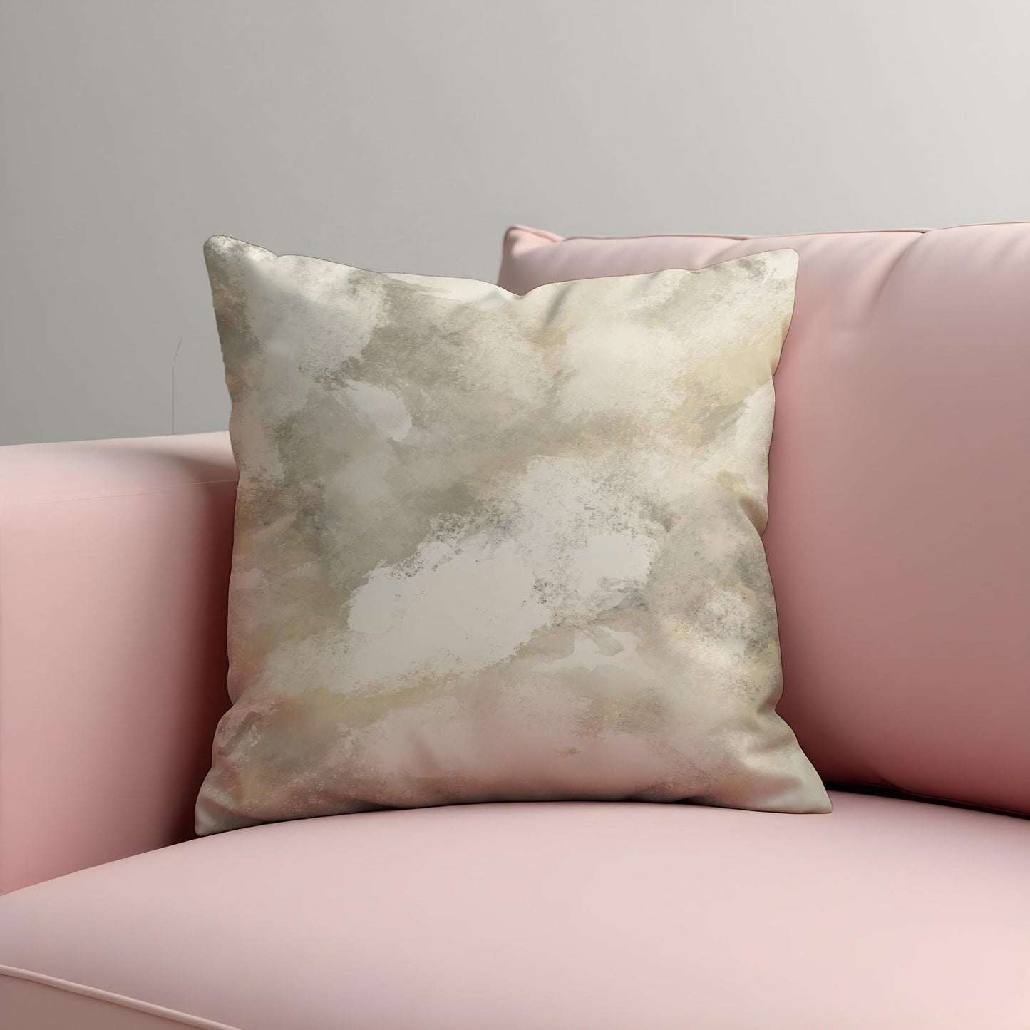 Neutral Beige Watercolor Cushion Cover, Minimalist Abstract Pillow Case
