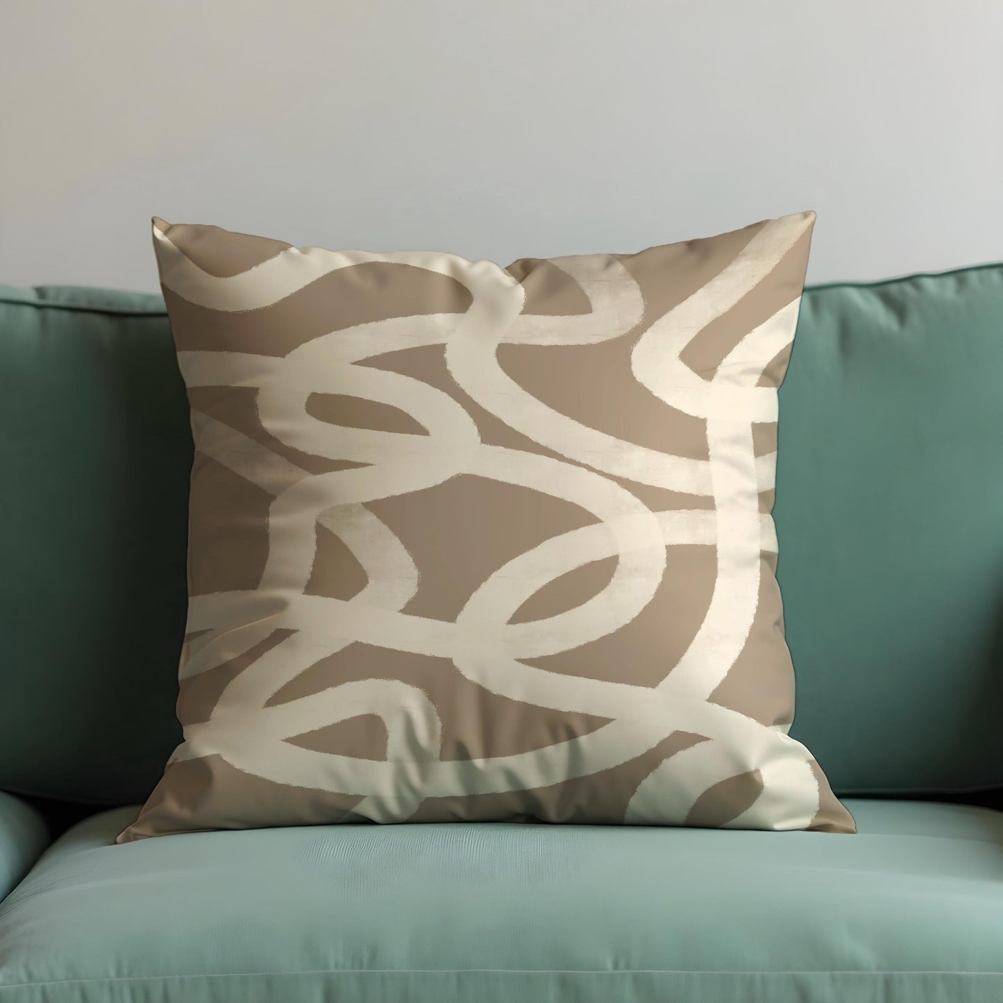 Neutral Abstract Loop Cushion Cover, Minimalist Throw Pillow Cover