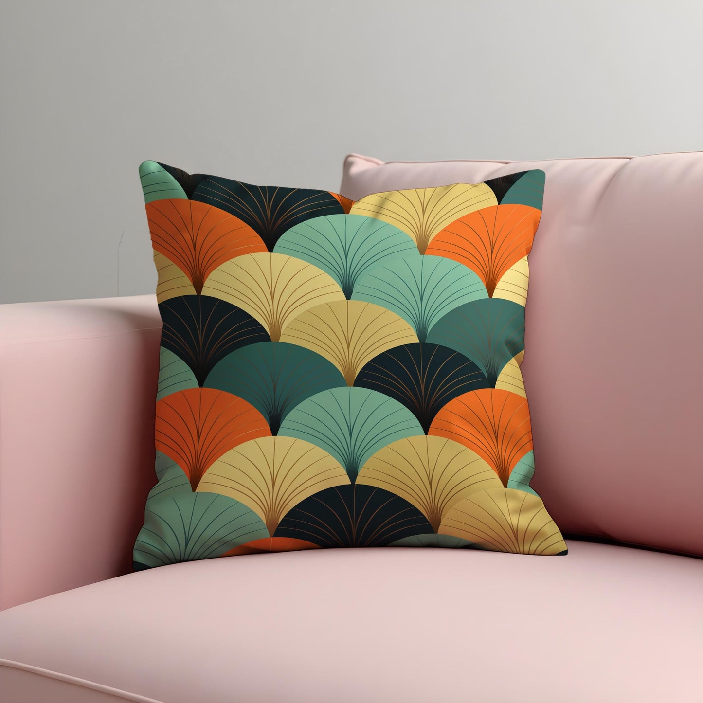 Art Deco Cushion Cover, Geometric Pillow Case, Mid Century Modern Pillow Cover