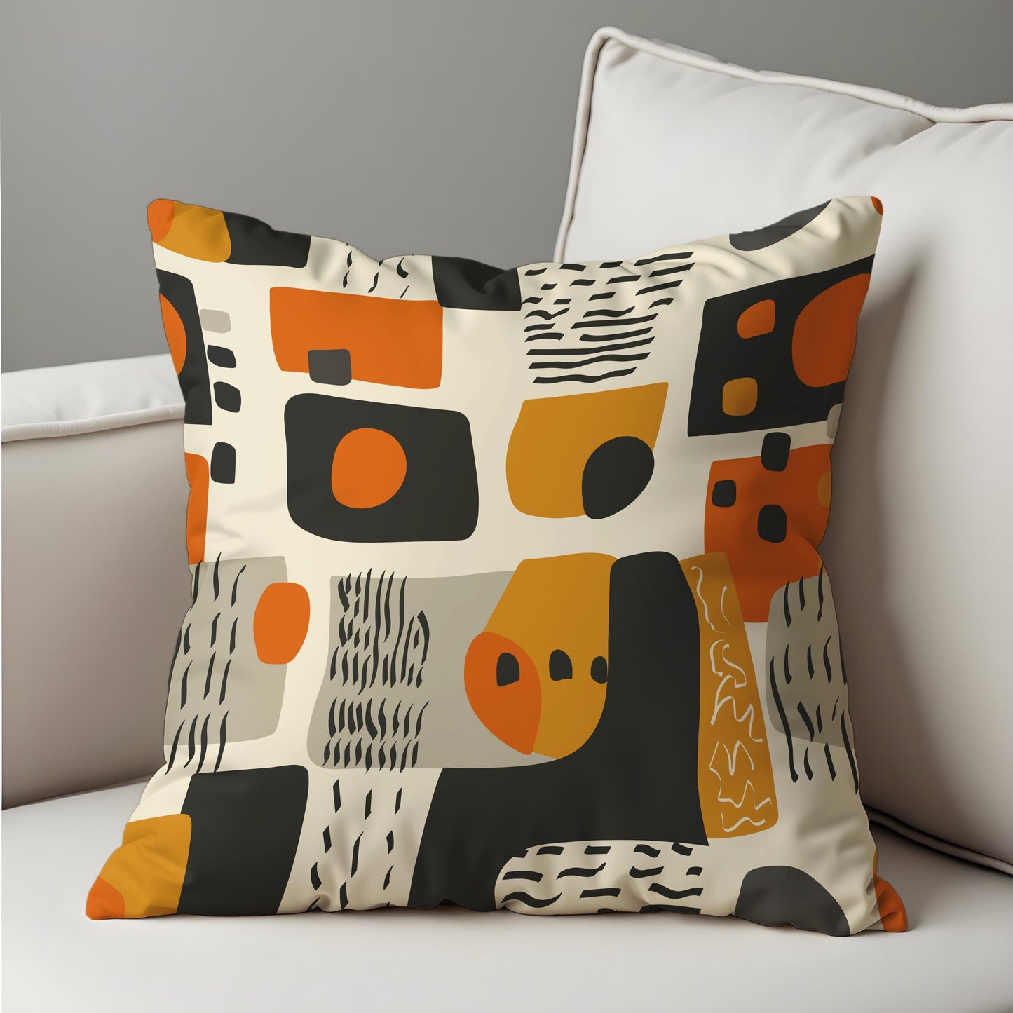Modern Abstract Cushion Cover, Geometric Shapes Pillow Case