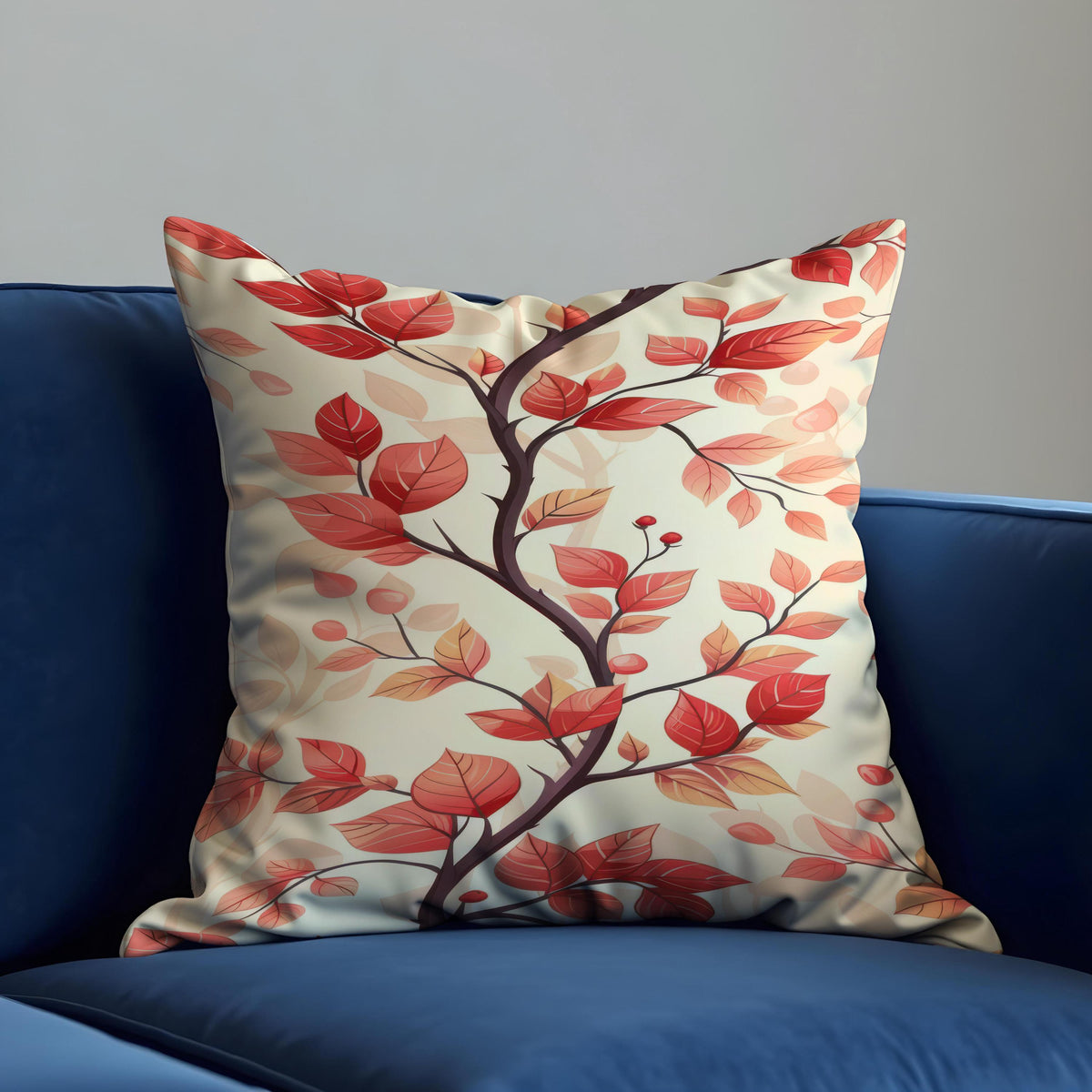 Floral Cushion Cover, Botanical Leaf Modern Throw Pillow Case