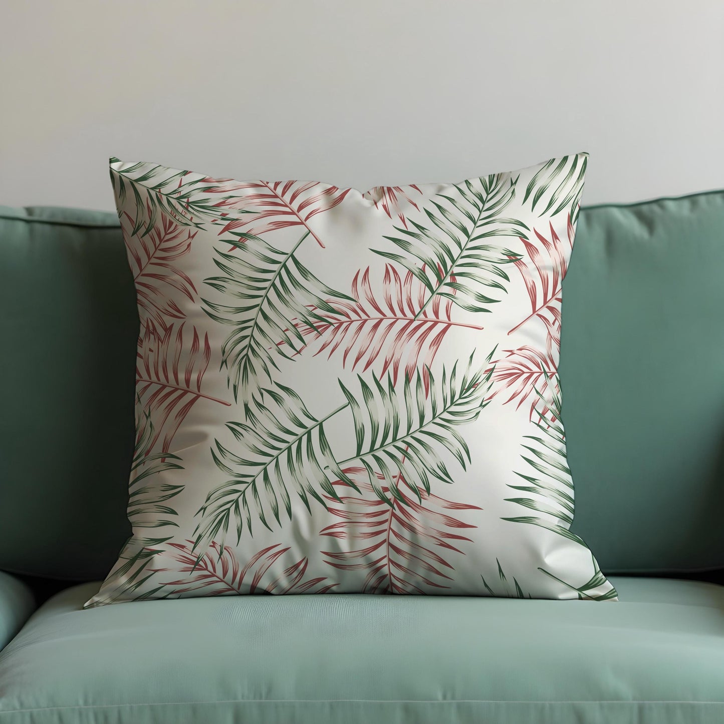 Tropical Palm Leaf Cushion Cover, Botanical Throw Pillow Cover