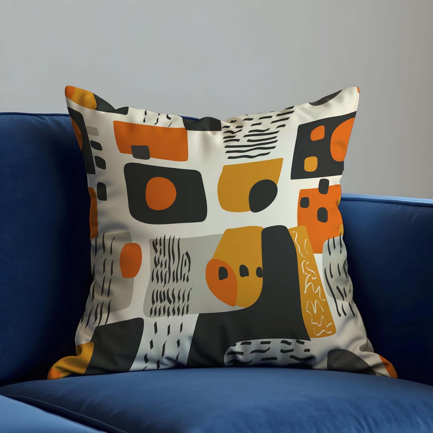 Modern Abstract Cushion Cover, Geometric Shapes Pillow Case