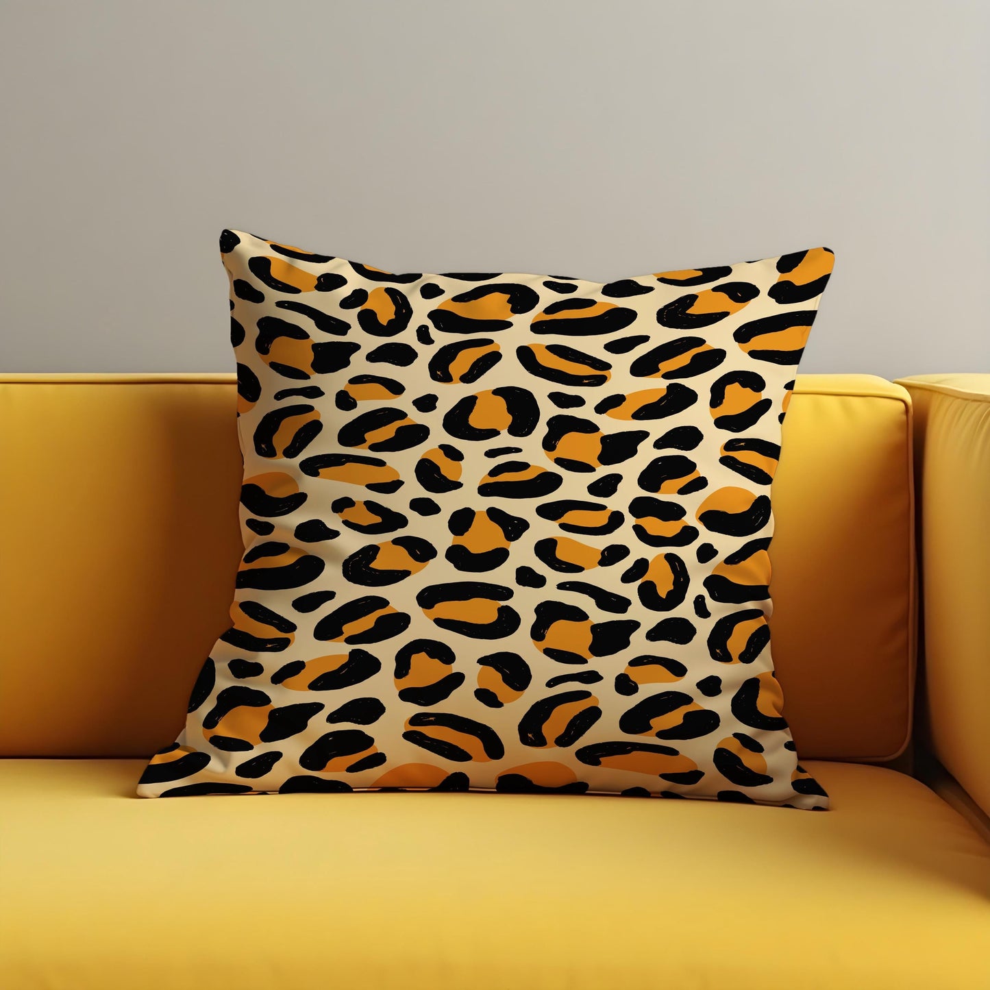 Wild Jungle Cushion Cover, Bold Leopard Safari Throw Pillow Cover