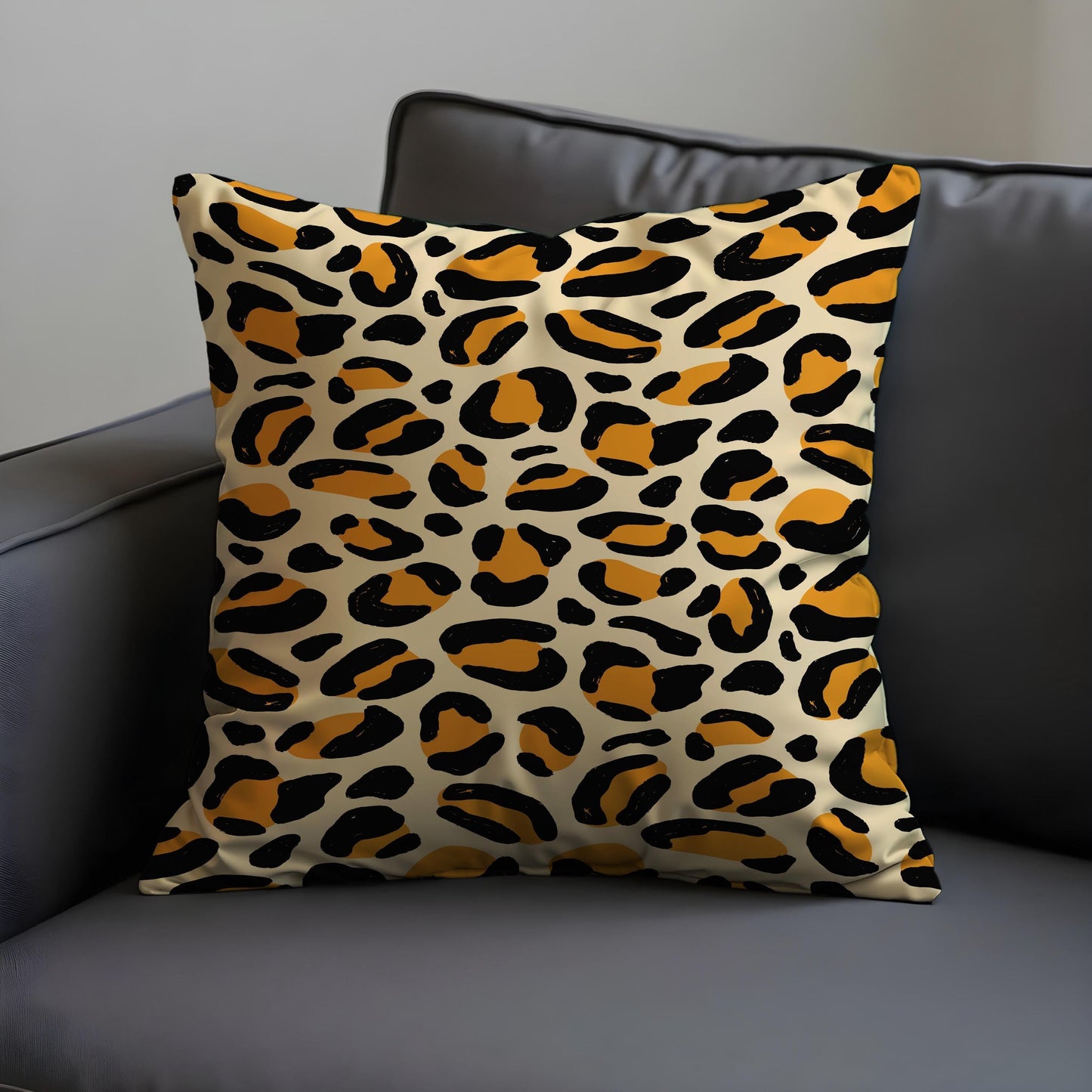 Wild Jungle Cushion Cover, Bold Leopard Safari Throw Pillow Cover