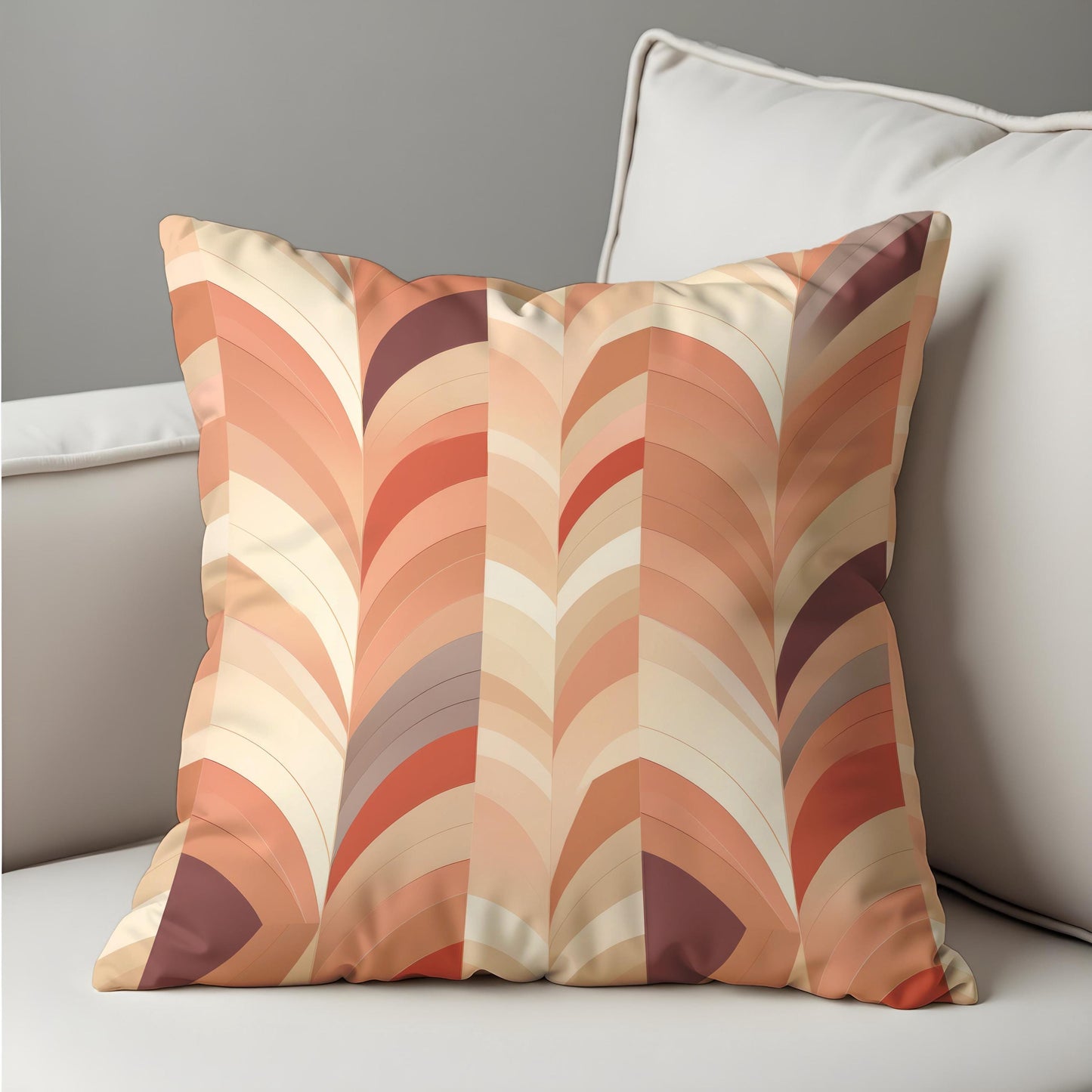 Retro Chevron Throw Pillow Cover, Boho Geometric Cushion Cover