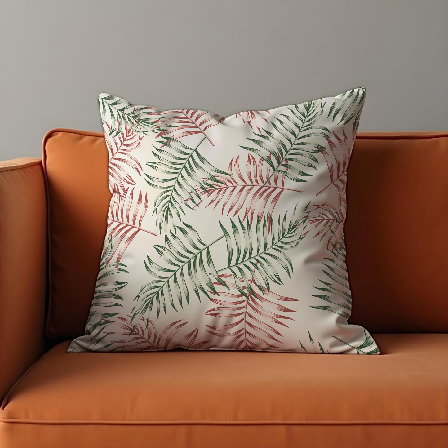 Tropical Palm Leaf Cushion Cover, Botanical Throw Pillow Cover