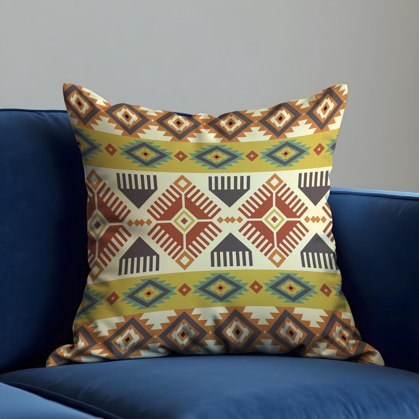 Boho Tribal Cushion Cover, Colorful Aztec Geometric Pillow Case