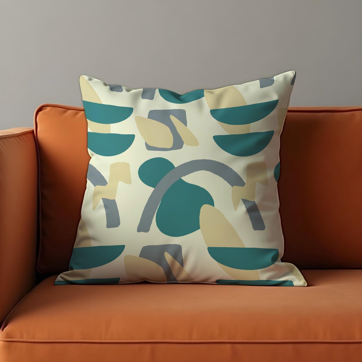Modern Abstract Cushion Cover, Teal Throw Pillow Case